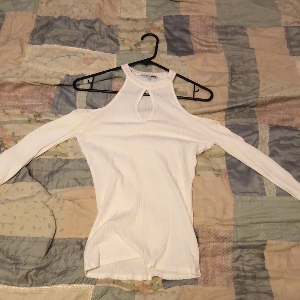 White off the shoulder long sleeve